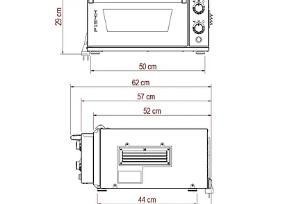 Effeuno P134H 509 Pizzaoven afmetingen